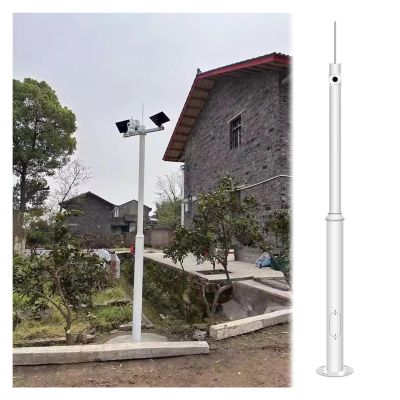 Outdoor Security Camera Pole, Universal 2-3 Section Holder for Front Door Monitoring, H-5m/16.4ft Adjustable Post for Residential Surveillance and Easy Installation