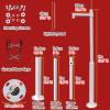 White Metal Surveillance Camera Stand Kit, Adjustable 2-6M Height, Outdoor Security Column Holder for Home, Farm, Warehouse, Mall - Durable & Weatherproof view 2