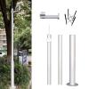 Solar-Powered Outdoor Security Camera Pole with Ground Stake - 8.2ft Adjustable Surveillance Stand, Durable White Design for Enhanced Stability and Easy Installation. view 1