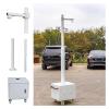 Mobile Security Camera Pole with 4 Wheels, Easy Assemble & Disassemble CCTV Stand, Universal 7-13.5ft Adjustable White Surveillance Post for Outdoor Use view 1