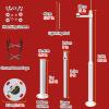 Outdoor Surveillance Camera Pole Holder, Detachable Security Camera Stand for Factory, Farm, School, Warehouse & Street, 98.4in (250cm) Segmented Design view 2