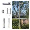 6.6-19.7ft Stainless Steel CCTV Camera Pole with Ground Base, Detachable Splicing Surveillance Stand & Screws, Ideal for Outdoor Security Systems, Durable & Adjustable Height view 1