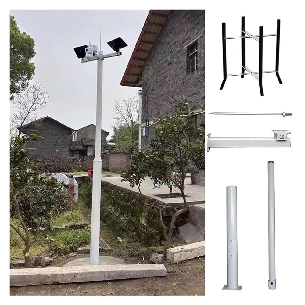 Outdoor Security Camera Pole, Adjustable Detachable Surveillance Stand for Factory, Farm, School, Warehouse, Street - 10ft (300cm) Segmented Holder Column