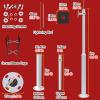 2-3 Sections Security Camera Pole, Adjustable 6.6-19.7 FT Surveillance Stand with Lightning Rod, Universal Outdoor Mount for CCTV Cameras and Security Systems view 2