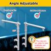 White Wall Mount Surveillance Pole 3.3-4.9ft, 360 Rotatable Security Camera Stand, Weatherproof & Rustproof Detachable Post for Outdoor Surveillance (B, 1m) view 3