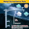 White Wall Mount Surveillance Pole 3.3-4.9ft, 360 Rotatable Security Camera Stand, Weatherproof & Rustproof Detachable Post for Outdoor Surveillance (B, 1m) view 4