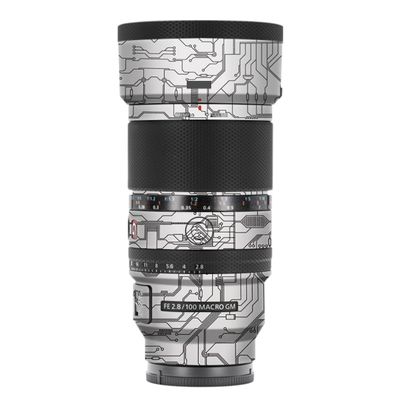 100 2.8 Camera Macro Lens Skin Vinyl Wrap Body Film Sticker for Sony FE 100mm F2.8 Macro GM OSS Protector Decals Accessories FE 2.8/100 (Circuit White, for Sony FE 100mm F2.8 Macro GM OSS)