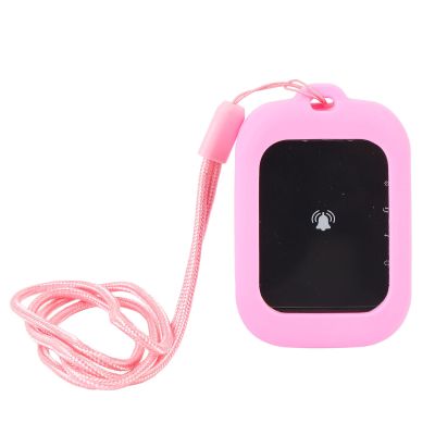 PUSOKEI Wireless Calling System, Wireless Calling System 1 Receiver 1 Call Key, 998 Channels Anti Interference, with Learning Codes, for Home School Office (Pink)
