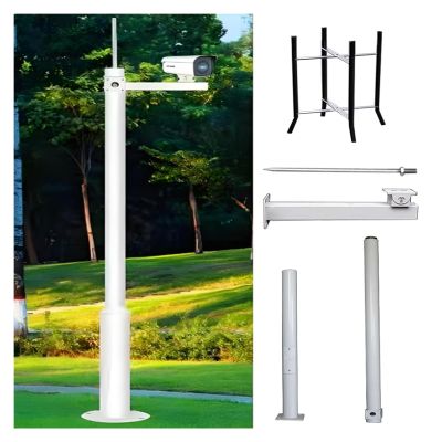 Extra Long Adjustable Security Camera Pole  Heavy-Duty Steel Stand for Outdoor Surveillance, Enhanced Security & Stability, Ideal for Home & Business Monitoring