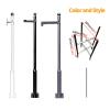 Galvanized Steel Security Camera Pole for Outdoor Installation, 4m/157'' Height, Durable Stand for Street Surveillance and Security Cameras (White) view 3