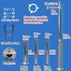 Stainless Steel Splicing Security Camera Pole 6.6-19.7ft, Detachable CCTV Stand with Ground Base Cage & Screws for Enhanced Surveillance Stability view 2