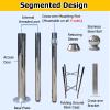 Stainless Steel Splicing Security Camera Pole 6.6-19.7ft, Detachable CCTV Stand with Ground Base Cage & Screws for Enhanced Surveillance Stability view 3
