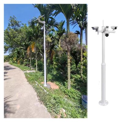 Outdoor Security Camera Pole, Assembled Surveillance Post for Home & Industrial Use, 11.4ft Monitoring Rod for Factories & Backyards (H-3.5m, 2 Parts)