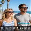 AI Smart Glasses with Camera Dual 8MP Anti Shake Camera 2K Photo 1080P HD Video Audio Recording AI Object Recognition Real Time Translation AI Assistant for Business Travel Conferences Vlogging view 2