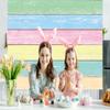 Colorful Wood Backdrop Easter Pastel Rustic Wooden Photography Background Spring Easter Decorations Banner Boy Girl Birthday Party Photo Props (120x96 inch (10x8FT)) view 4