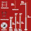Adjustable 2-6m Galvanized Steel Security Camera Mount Post with Ground Base Cage & 40cm Lightning Rod for Enhanced Surveillance (H-500cm, 16.4 ft) view 2