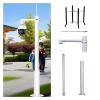Extra Long Security Camera Pole 200-600cm, 2-3 Sections Adjustable Outdoor Surveillance Stand, Durable 1.5mm Steel Pipe for Enhanced Stability and Height view 1