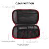 BESPORTBLE Multifunctional USB Cable Storage Bag and Electronic Organizer Pouch for Travel with Hand Strap, 2Pcs Cord Accessories Carrying Case Set in Black and Red with Cable Tie view 3