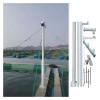 Assembled 14.8ft Industrial Surveillance Camera Pole, Twin Camera Support Arm for Roadsides Monitoring, Durable Security Camera Post Stand (3 Parts) view 1