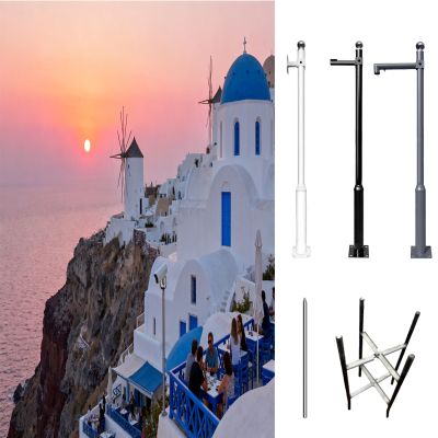 Weatherproof Security Camera Pole - Drill-Free Installation for 99% Cameras - 6m (236") Outdoor Surveillance Mount - Durable Gray Design for All Weather Conditions