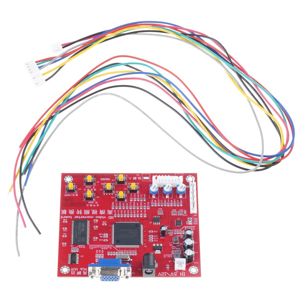 Decours Game Console Video Converter Board CGA to VGA Converter Auto Scan & Identify 15K 24K 31K Gaming Signals Video Processor for Gaming