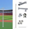 4m Security Camera Pole - Durable Segmented Steel Surveillance Stand with 3 Cross-Arm Options & Ground Cage Screws for Outdoor Cameras - Heavy Duty Support view 1