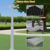 4m Security Camera Pole - Durable Segmented Steel Surveillance Stand with 3 Cross-Arm Options & Ground Cage Screws for Outdoor Cameras - Heavy Duty Support view 3