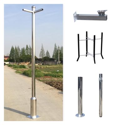 Extra-Long Splicing Stainless Steel CCTV Pole 6.6-19.7ft for Security Cameras - Durable All-Weather Surveillance Holder for Farm & Estate (11.5ft / 3.5m)