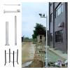 2 3 Sections Security Camera Mounting Bracket Extender Pole Long, Galvanized Steel Surveillance Camera Pole Post, Surveillance Post Stand for Highway(White-B,9 4/5'(300cm)) view 1