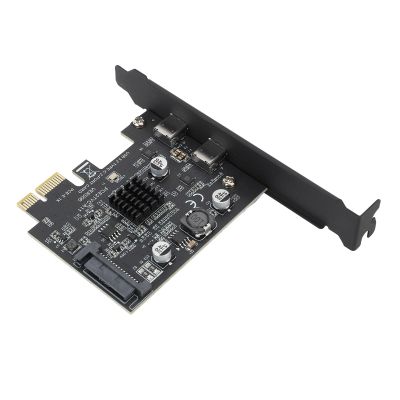 Thonlai USB 3.2, Dual Type C 10Gbps PCI Express Expansion Card for and Systems with 15PIN Power Supply Interface