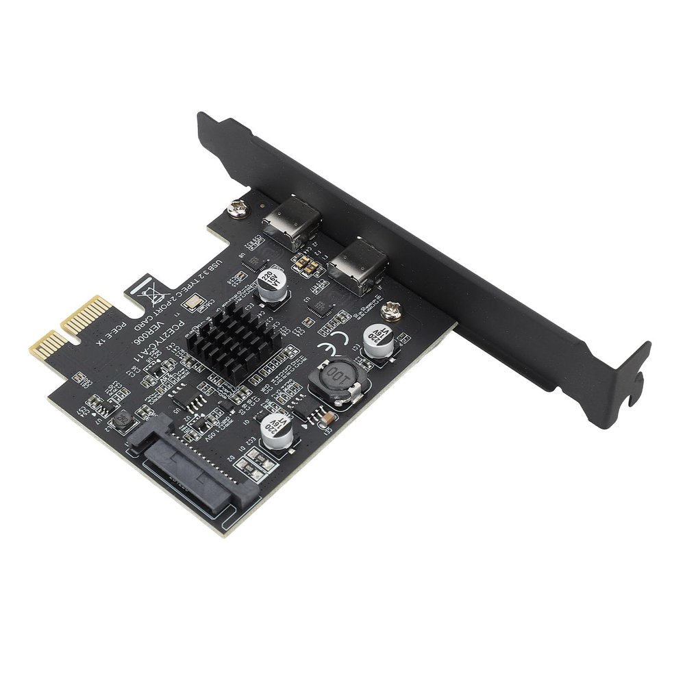 Thonlai USB 3.2, Dual Type C 10Gbps PCI Express Expansion Card for and Systems with 15PIN Power Supply Interface