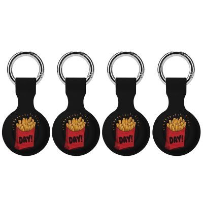 Fast Food French Fry-Weekend Protective Cover Compatible with AirTag Silicone Key Finder with Keychain