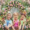 Spring Garden Flowers Backdrop Spring Floral Arch Butterfly Green Stone Background Rose Flowers Arch Wall Bridal Shower Wedding Anniversary Party Decor Banner Photo Prop (10x8FT(120x96 inch)) view 2