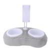Dpofirs Tablet Pillow Stand, 360 Rotating Phone Holder for Bed, Detachable Bowl, Reading and Relaxation on Bed (Double Bowl Light Gray (4-13 Inches)) view 1