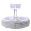 Dpofirs Tablet Pillow Stand, 360 Rotating Phone Holder for Bed, Detachable Bowl, Reading and Relaxation on Bed (Double Bowl Light Gray (4-13 Inches)) view 2