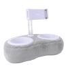 Dpofirs Tablet Pillow Stand, 360 Rotating Phone Holder for Bed, Detachable Bowl, Reading and Relaxation on Bed (Double Bowl Light Gray (4-13 Inches)) view 4