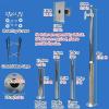 20ft Stainless Steel CCTV Pole for Security Cameras - Detachable, Weatherproof & Rustproof Surveillance Post Stand (B, 2.5m / 98.4'') view 2