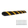 1 Pack 6 ft Heavy Duty Rubber Speed Bumps, 25,000 LBS Capacity, 2 Channel Modular Speed Hump & Cable Protector Ramp for Driveway, Road, Concrete & Asphalt, Includes 6 Bolt Spikes view 1