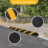 1 Pack 6 ft Heavy Duty Rubber Speed Bumps, 25,000 LBS Capacity, 2 Channel Modular Speed Hump & Cable Protector Ramp for Driveway, Road, Concrete & Asphalt, Includes 6 Bolt Spikes view 3