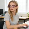 LJCZKA Oval Blue Light Blocking Glasses for Women Small Oval Y2K Frame Glasses Anti Eyestrain Computer Gaming Eyeglasses (Red) view 2
