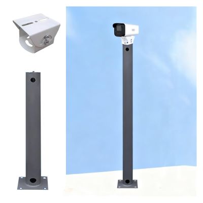 Adjustable Camera Mounting Pole Camera Bracket with 1 Universal Joint, Security Camera Mount Pole Bracket, for Parking Lots/Courtyards/Wall Tops(Gray,47.2 in/120cm)