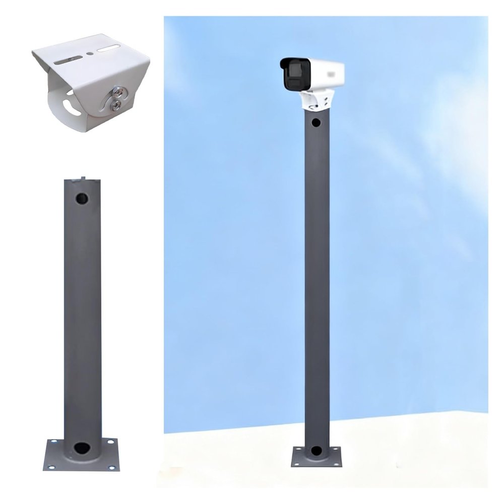 Adjustable Camera Mounting Pole Camera Bracket with 1 Universal Joint, Security Camera Mount Pole Bracket, for Parking Lots/Courtyards/Wall Tops(Gray,47.2 in/120cm)