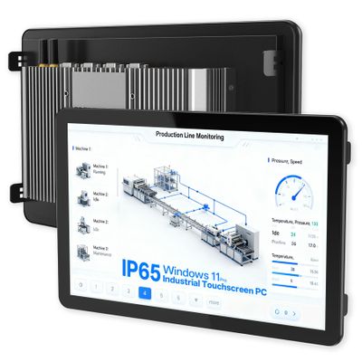 NORQIN 15.6" Embedded Industrial Touchscreen Panel PC-Fanless,Windows 11 Pro All-in-One Computer,IP65 Front Panel,1080P 16:9 Touch Monitor,HDMI/LAN/COM/USB/GPIO,for Automation(J6412,8G+256G)