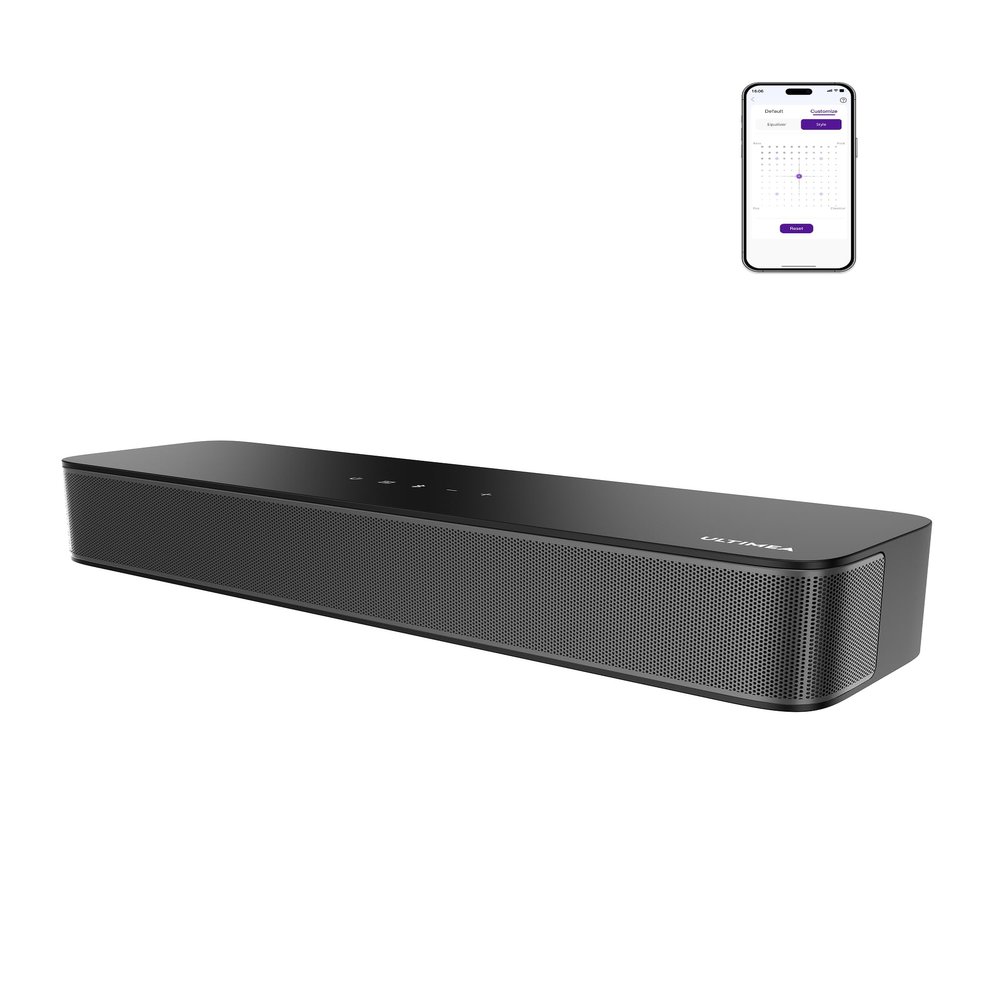 ULTIMEA 2.1ch Surround Sound Bar for TV, Built-in Subwoofer, Peak Power 132W, App Control, 16 Inches Bluetooth 5.4 TV Speakers Soundbar, All-in-one PC Soundbar, Opt/AUX/Wall Mount, Poseidon M20 Pro