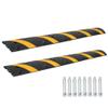 2 Pack 6 ft Heavy Duty Rubber Speed Bumps, 25,000 LBS Capacity, 2 Channel Modular Speed Hump & Cable Protector Ramp for Driveway, Road, Concrete & Asphalt, Includes 8 Bolt Spikes view 1