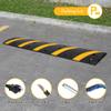 2 Pack 6 ft Heavy Duty Rubber Speed Bumps, 25,000 LBS Capacity, 2 Channel Modular Speed Hump & Cable Protector Ramp for Driveway, Road, Concrete & Asphalt, Includes 8 Bolt Spikes view 3