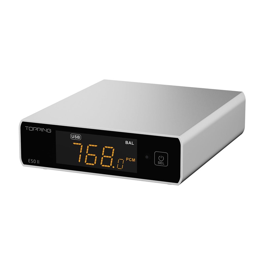 Topping E50 II DAC AK4497S DSD512 PCM768kHz BT Supported USB Decoder with Remote Control (Silver)