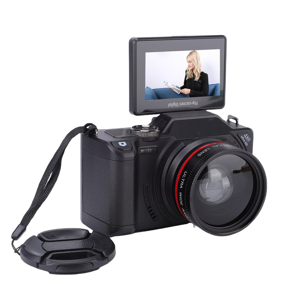 ASHATA 4K Digital Camera for Photography Autofocus, 64MP Vlogging Camera for with 3 Inch Flip Screen, 18X Digital Zoom, WiFi Selfie for Teens Beginner Travel (Black)