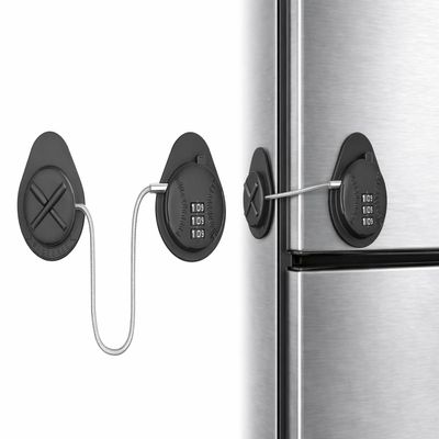 4-Digit Combination Lock for Fridge, Window & Cabinet - Child Proof (Black) (Baseball Shape)