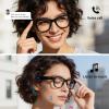 AI Smart Glasses with Camera Stabilization - 8MP POV Video Recording, Real-Time AI Translation, Smart Assistant, Dual-Mic Noise Canceling for Travel & Meetings - Anti-Blue Light, Beige Frame view 4